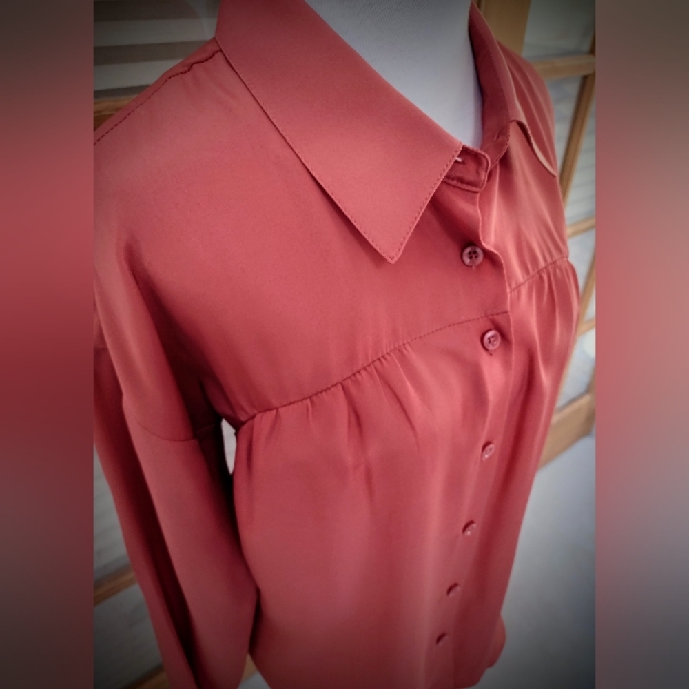 Nwot Bcbgeneration Collared Button Up Blouse, Sal… - image 5